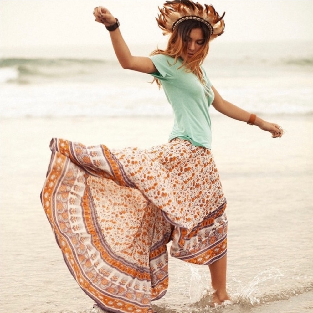 Spell and the Gypsy Castaway Gypsy Love Skirt Orange Blossom Size Small Hi-Low - Picture 8 of 15
